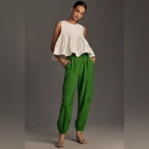 🆕️ Anthropologie High Waist Metallic Shimmer Utility Cargo Jogger Pants